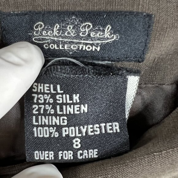 Peck & Peck Women 8 Silk Linen High Rise Midi Skirt Embroidered Capsule Wardrobe - Picture 12 of 13